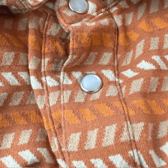 Howler Bros Men's Geometric Snap Up Polo Shirt Orange White Size Medium - Picture 7 of 9